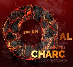 极品PS动作－木炭燃烧(含高清视频教程)：Burning Charcoal - Photoshop Action